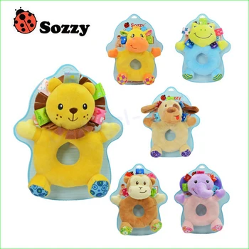

1pcs Sozzy multifunctional baby animal handbell round handbarrows baby rattles, baby educational hand bell toys