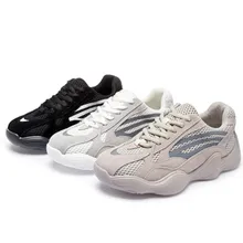 Новинка; летняя повседневная женская обувь Обувь с дышащей сеткой; кеды на шнуровке; модные увеличивающие рост Дамская обувь Для женщин на открытом воздухе кроссовки SS05