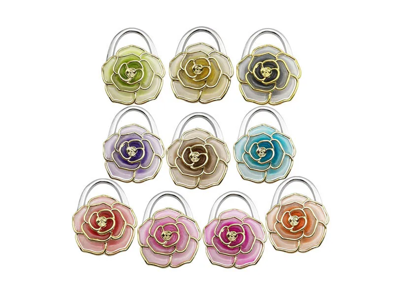 

Ausuky 1pc Portable Folding Alloy Purse Handbag Bag Hanger Hook Holder Newest good for Gift 15