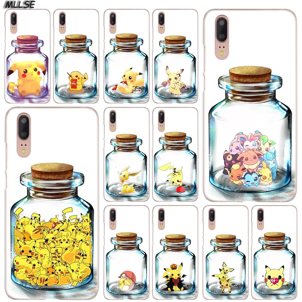 

MLLSE Anime pokemons pika Bottle Fashion Case Cover for Huawei P30 P20 P10 P9 P8 Lite 2017 P30 P20 Pro Mini P Smart Plus Cover