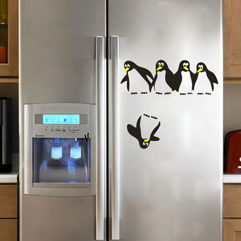 1PC Funny Penguin Kitchen Fridge Sticker DIY Decals Dining Room Kitchen Decorative Wall Stickers Home 1PC Funny Penguin Kitchen Fridge Sticker DIY Decals Dining Room Kitchen Decorative Wall Stickers Home
