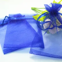 50 шт./партия Темно-Синие Большие мешочки из органзы 35x50 см, Свадебный Рождественский подарок Упаковочные сумки, упаковка ювелирных изделий мешочек