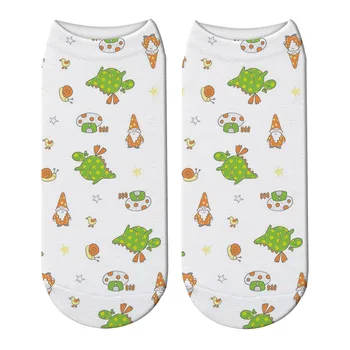 

2019 New 3D Printed Cartoon Dinosaur Women Socks Children Cute Rex Kawaii Jurassic Ankle Socks Dropshipping