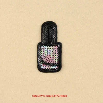 

20pcs parches ropa bordados Nail Polish Iron On Sequined Patch Glitter Embroidery Patches For Clothing Appliques Motif Badge
