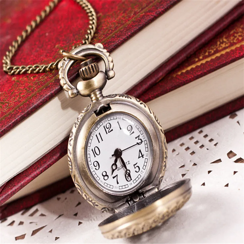 

Best seller Free Shipping Hot Fashion Vintage Retro Bronze Quartz Pocket Watch Pendant Chain relogio masculino Jun23