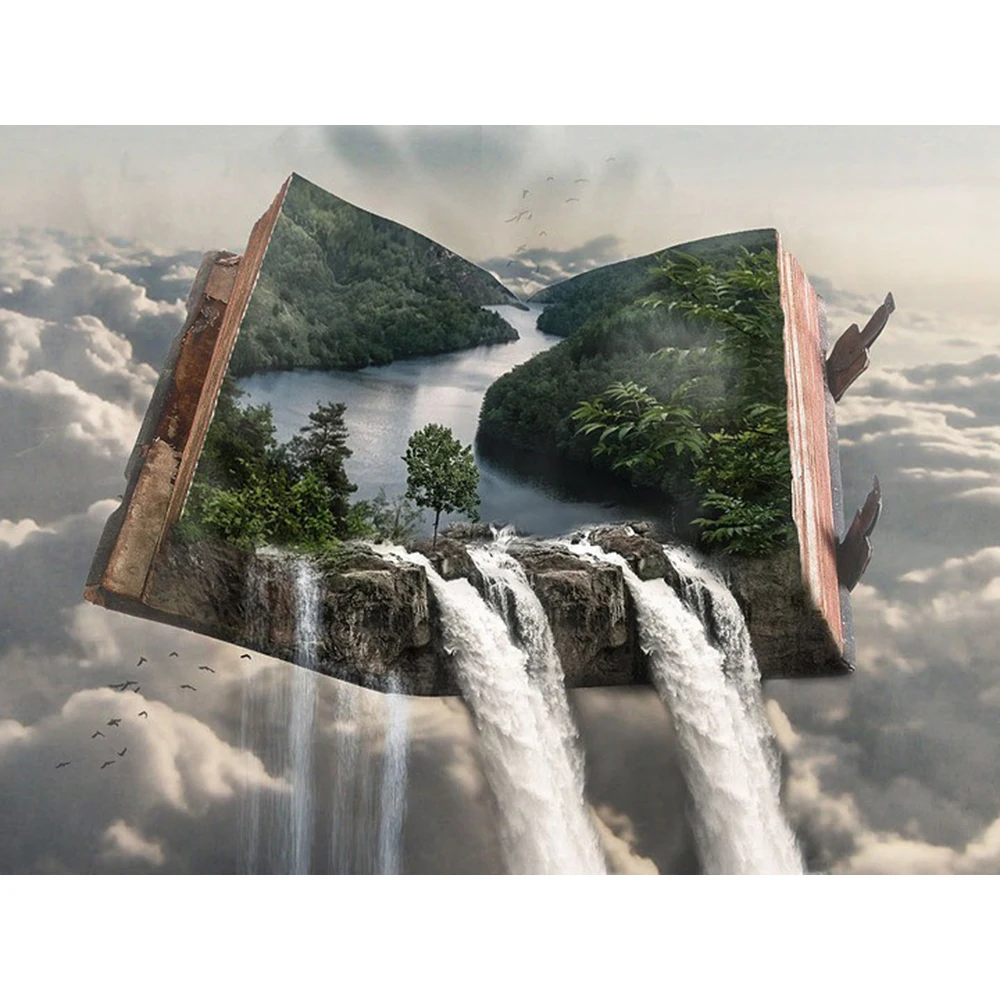 Diamond Painting Scenery Picture Of Rhinestone Diamond Embroidery Landscape Mosaic Kit Book Waterfall Home Decorations a731 - buy at the price of $2.15 in aliexpress.com | imall.com
