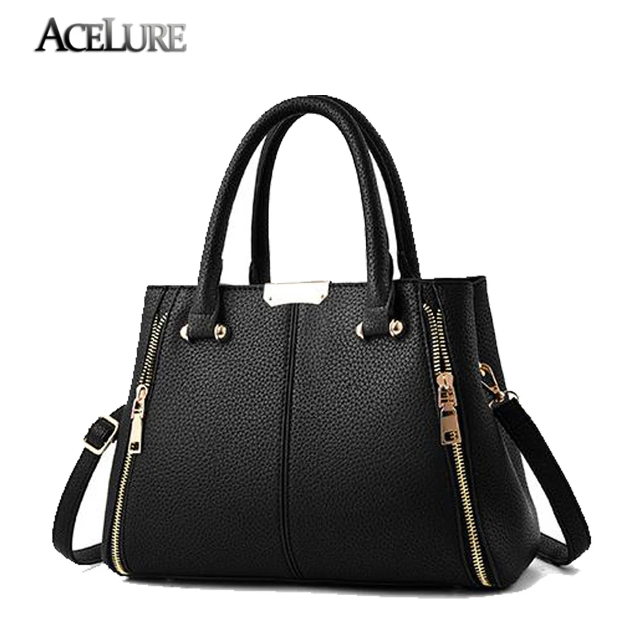 

ACELURE Zipper Women Bag Famous Brand Designer Women Handbags Messenger Bags Fashion Style Large Women Leather Casual Tote Bolsa