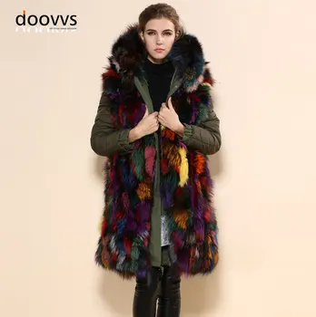 

2016 High quality Mrs multi real fox fur parka coats real fur collar hooded parka