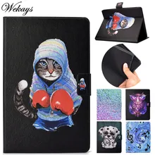 Wekays For Samsung Tab A SM-T380 Cartoon Cat Leather Fundas Case For Coque Samsung Galaxy Tab A 8.0 2017 T380 T385 Cover Cases