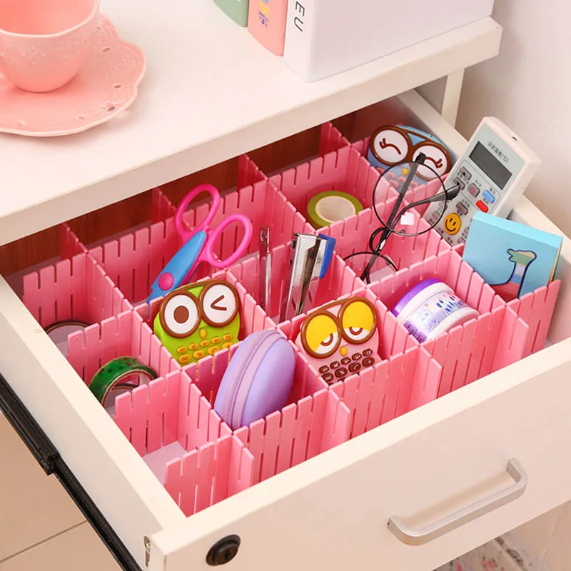 

Storage Organizer DIY Partition Plate Lattice Free Combination Drawer Baffle Thick 4 Pieces Home Storage