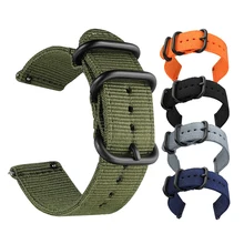 Amry Green спортивные нейлоновые ремешки 22 мм 20 мм ремешок для samsung gear S3 Frontier S2 классические универсальные ремешки