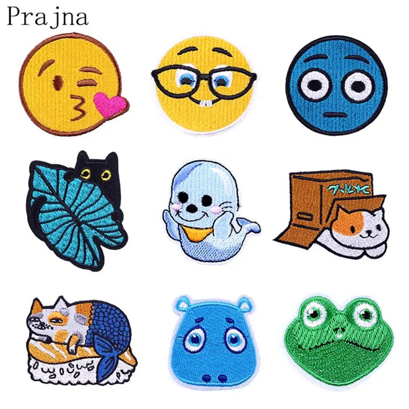 Prajna аниме милые Улица Сезам патч Элмо печенье монстр Кот Железный патч, вышитые патчи для одежды на детей аппликация