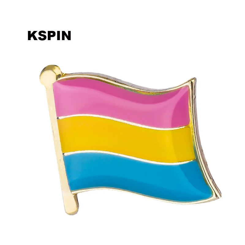 Гей Радуга любвеобильного бисексуальный флаг металла для визиток Кнопка Badgs символ Pin XY0134