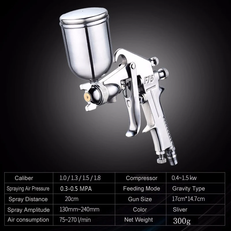 F75 400 мл пневматический пистолет Аэрограф распылитель краски сплав живописи распылитель airbrushtool с бункером для Автомобили/мебель