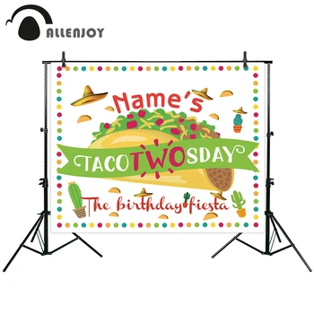 

Allenjoy new arrivals photo backdrop colorful spots hot dog Cactus Straw hat Country style birthday backdrop photocall no stand