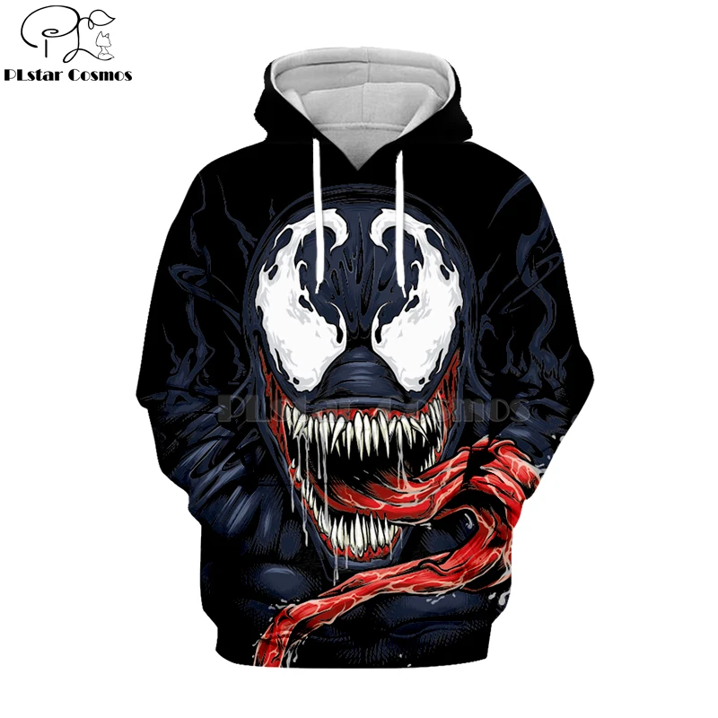 

PLstar Cosmos marvel Movie Spiderman Venom Villain Skull Tee 3D Print Hoodies/Sweatshirt long sleeve Unisex Good Quality Top-4