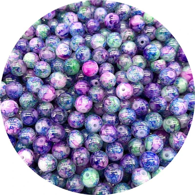 4/6/8/10mm Glass Beads Round Loose Spaced Beads DIY Bracelet Earrings Charms Necklace Beads For Jewelry Making SHS218 