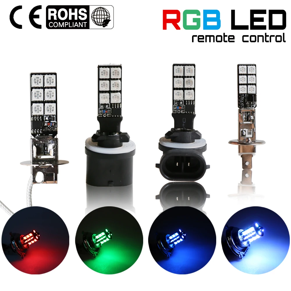 2PCS H3 H1 880 881 multi color RGB fog lamp 5050 12SMD 12LED fog lamp