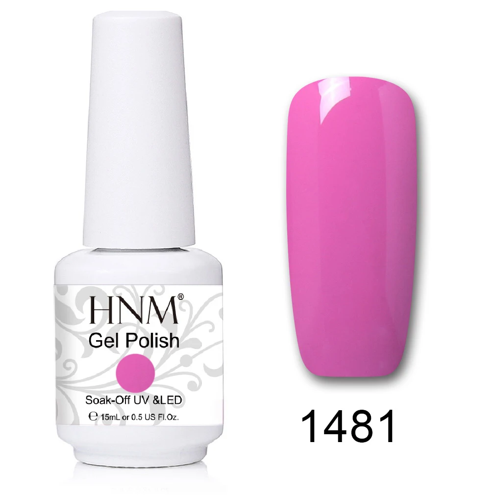 HNM 241 Colors 15ml Pure Glitter UV Gel Nail Polish Soak Off Primer LED Lamp GelLak Hybrid Varnish For Nails Art Enamel Lacquer - Цвет: 1481