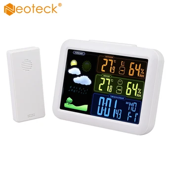 

Neoteck LCD Wireless Weather Station Alarm Clock Digital Thermometer Color Wireless Thermometer 135x100x20mm 3 Channels