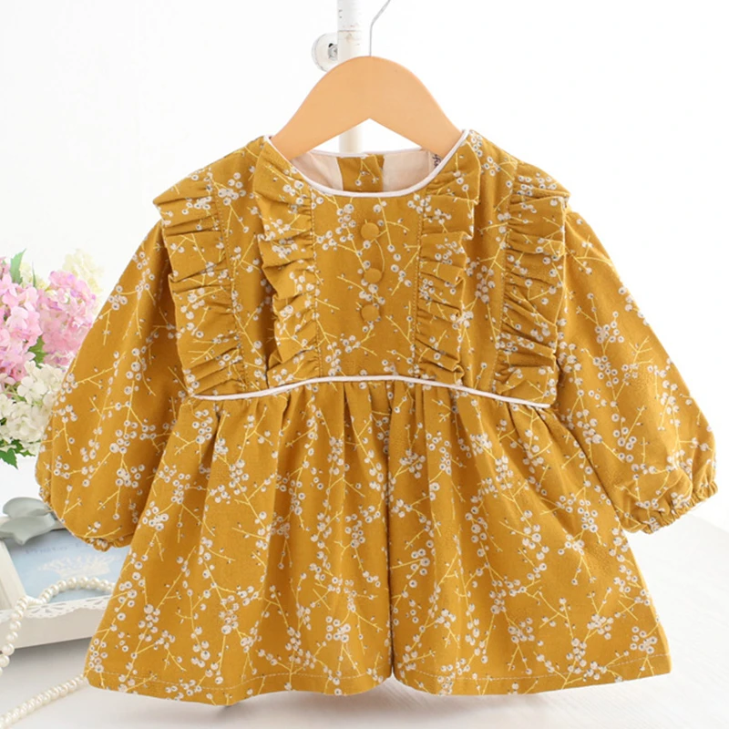 yellow floral baby dress