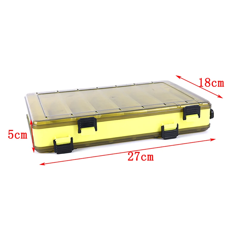 Портативный двухсторонний ящик для рыболовных снастей Многофункциональный 14 отсеков контейнер-приманка коробка рыболовные снасти аксессуары