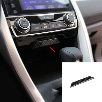

100% Carbon Fiber Console Center Storage Box Cover Trim For Honda Civic 16-2017
