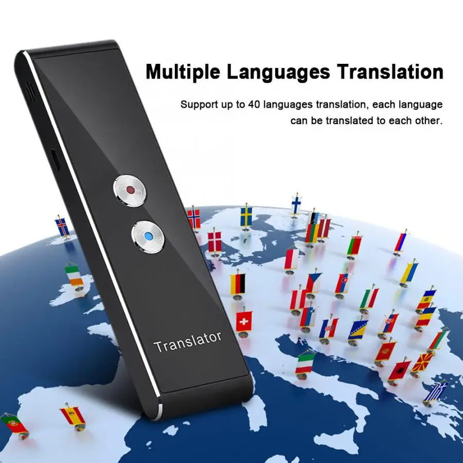 Портативный мини многоязычный Смарт карманный переводчик приложение Bluetooth беспроводной двусторонний в режиме реального времени мгновенный голосовой переводчик