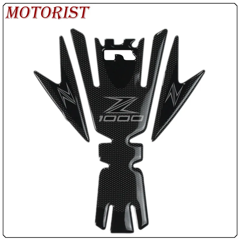 MOTORIST 3D carbon fiber Sticker Decal Emblem Protection Tank Pad Cas Cap For Kawasaki Z1000 KAWASAKI Z1000 Z 1000 detachable - Цвет: 3