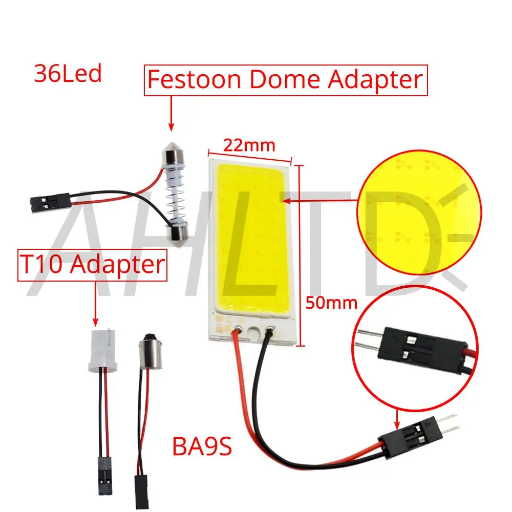 Акция T10 36 SMD COB белый/красный/желтый/синий светодиодный панель Супер авто интерьер чтения карта лампа светильник купольная гирлянда DC 12V