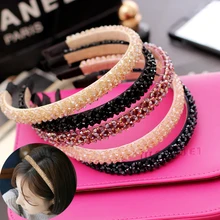 LNRRABC милые корейские головные уборы женские повязки на голову Кристальные Стразы повязки для волос аксессуары для волос тюрбан обруч для волос Прямая поставка