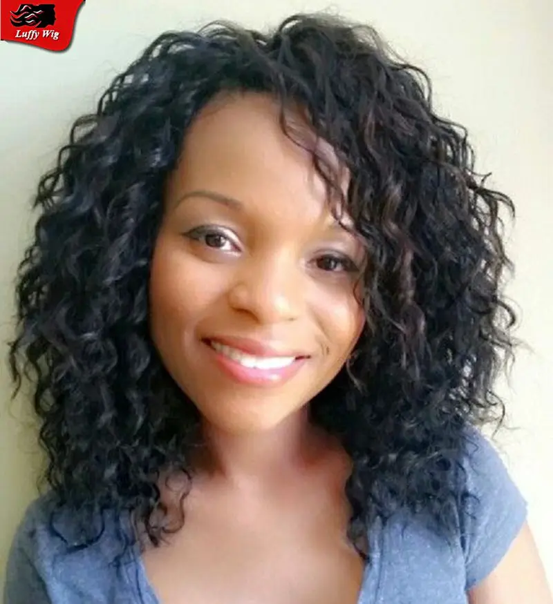 Peruvian virgin human hair wigs for African American women glue full