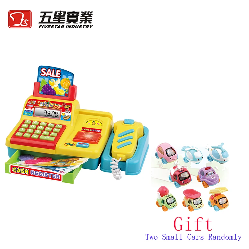

FS TOYS 1 SET 34441 Cash Register Toy early educational toy with shopping basket pretend play set kids plastic register toy