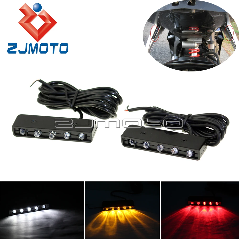 ZJMOTO Сельма 2X черные мотоциклетные красный 5 светодиодный поворотники шоры
