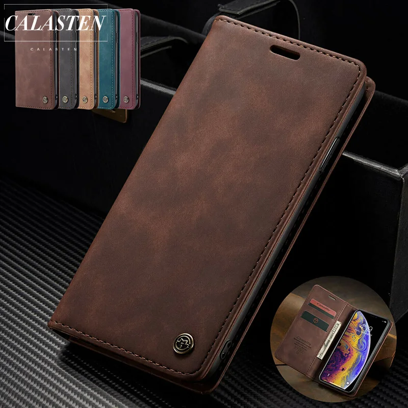 

Luxury Leather Magnetic Flip Case for IPhone XS Max XR X Wallet Card Holder Stand Book Cover for IPhone 5 5s 8 7 6 6s Plus Coque