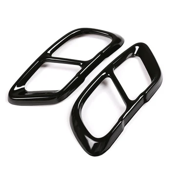 

Not fade Exhaust Mufflers Cover Trim Stainless Steel 2pcs Car Black New