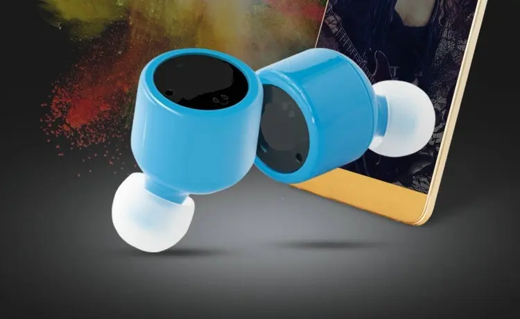 Синий 50 шт. True In-Ear Наушники True беспроводные наушники TWS CSR 4,2 спортивные стерео Bluetooth наушники X1T для Iphone XS - Цвет: Синий
