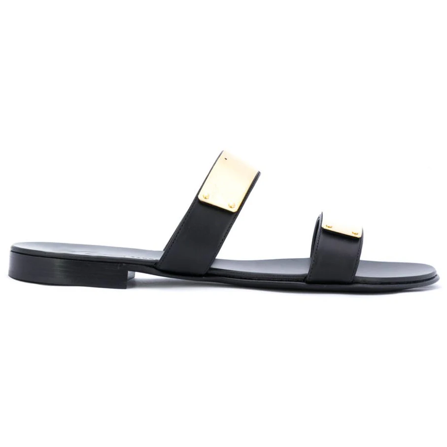 Summer personality fashion men shoes leather metal sandals