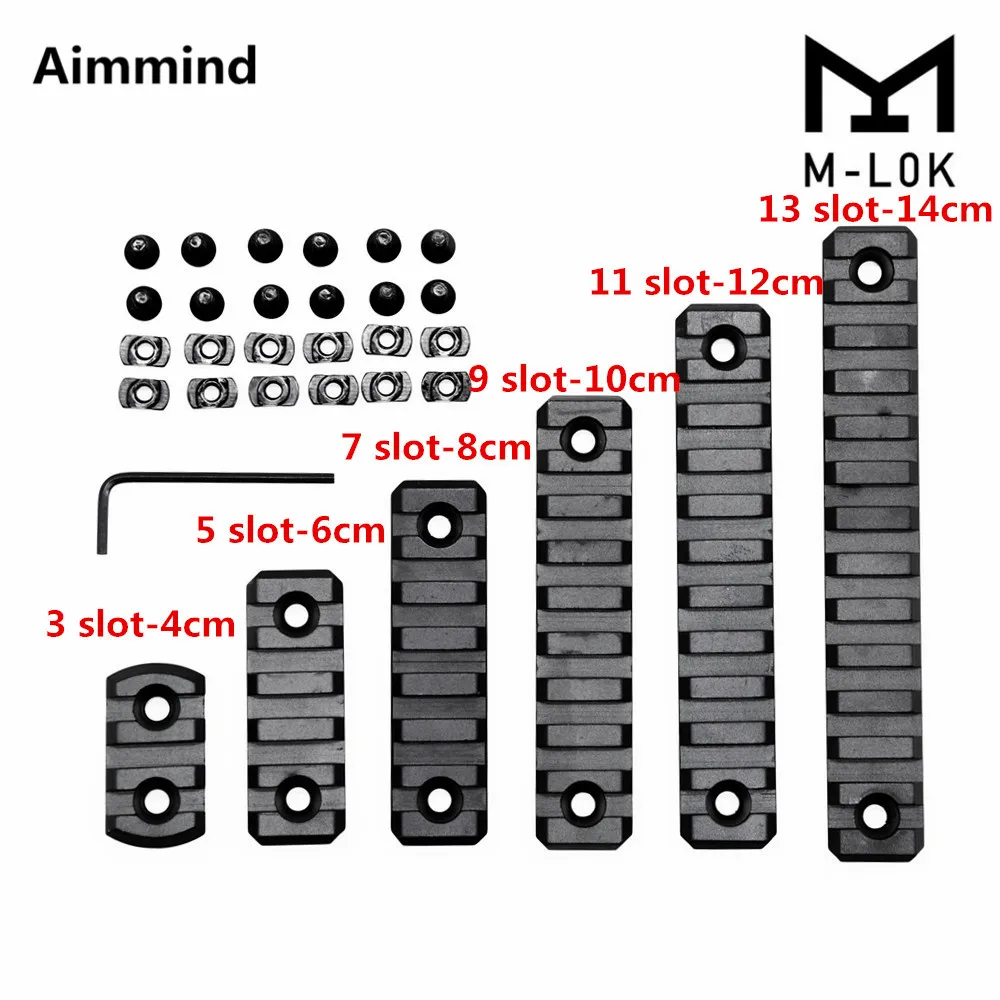 3 5 7 9 11 13 فتحات AR السكك الحديدية mlok M-LOK السكك الحديدية قاعدة شريحة Handguard القسم الطائرات الصف الألومنيوم Picatinny ويفر للصيد