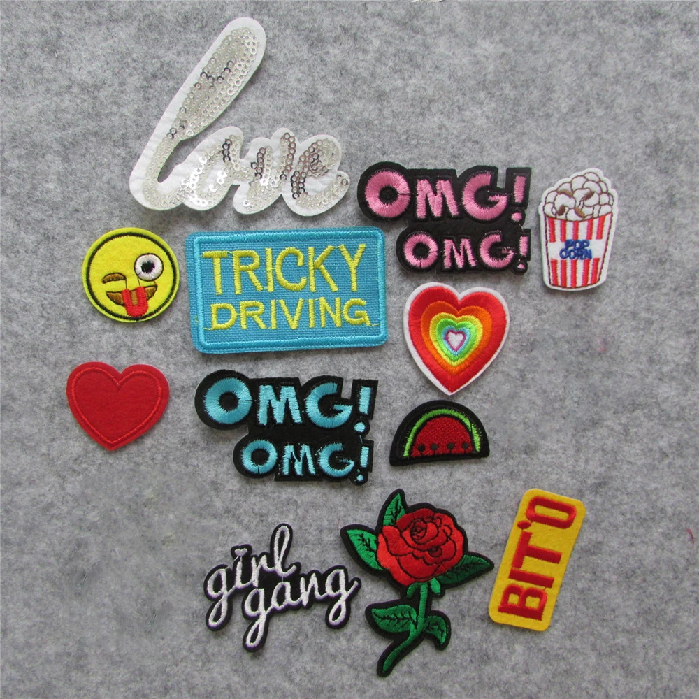 

2016year New arrival mixed decorate patch hot melt adhesive applique embroidery patches stripes DIY clothing accessory C773-C792