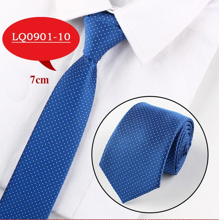 Men Tie Fashion 7cm Classic Luxury Jacquard Woven Neckties Factory Seller Bridegroom Business Wedding Accessories Shirt Neck Tie - Цвет: LQ0901-10