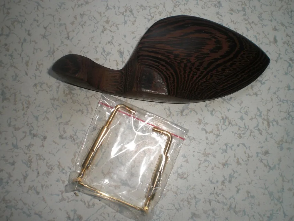 

2 PCs Violin Chin rest with 2 PCs Chin rest clamp Gold color full size without chin rest holes