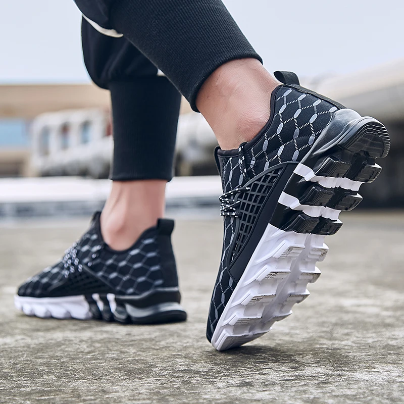 

PUAMSS 2019 Men Running Shoes Light Fashion Comfortable Male Sneakers Black Driving Walking Shoes Men Zapatos De Hombre