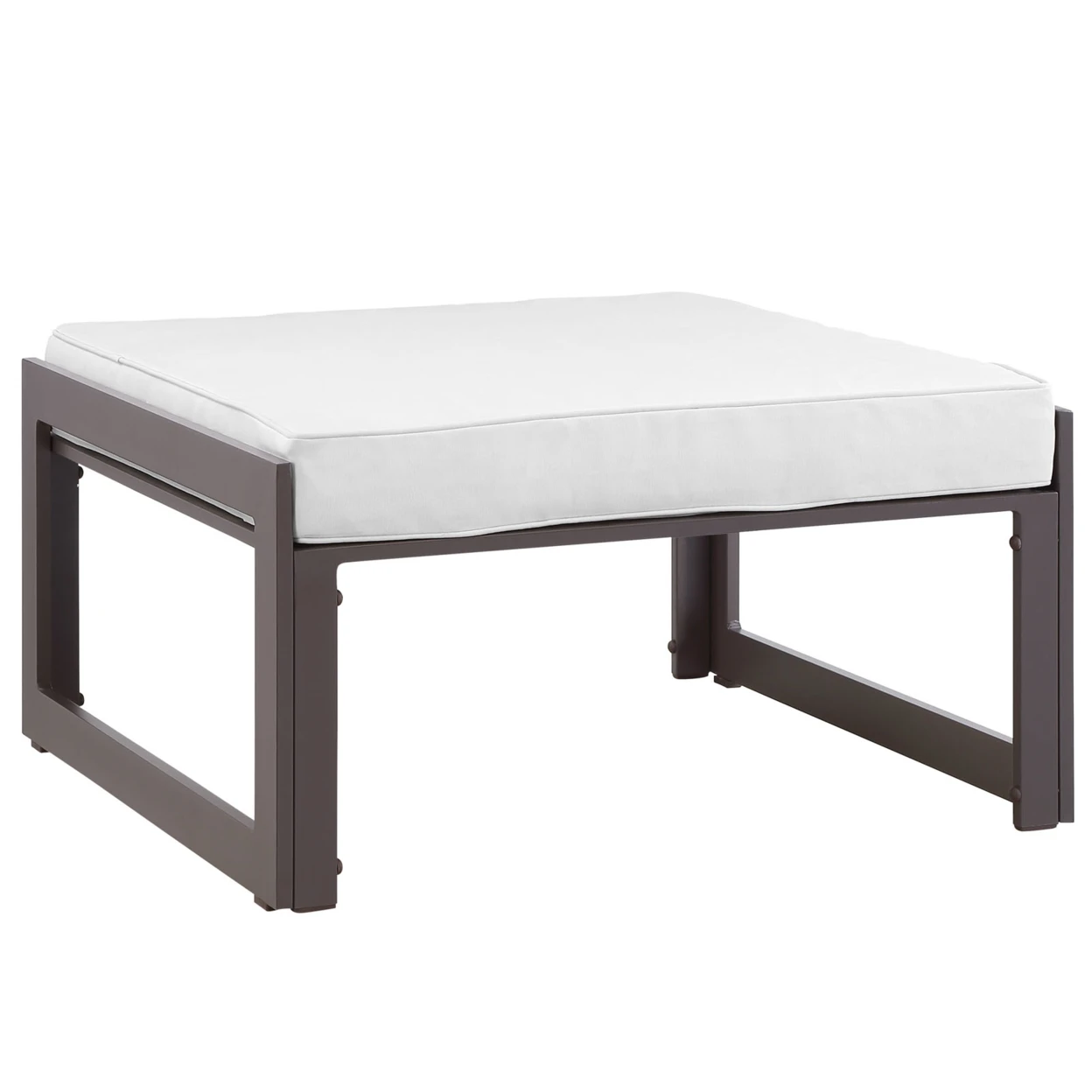 Fortuna Outdoor Patio Ottoman, EEI-1521-BRN-WHI