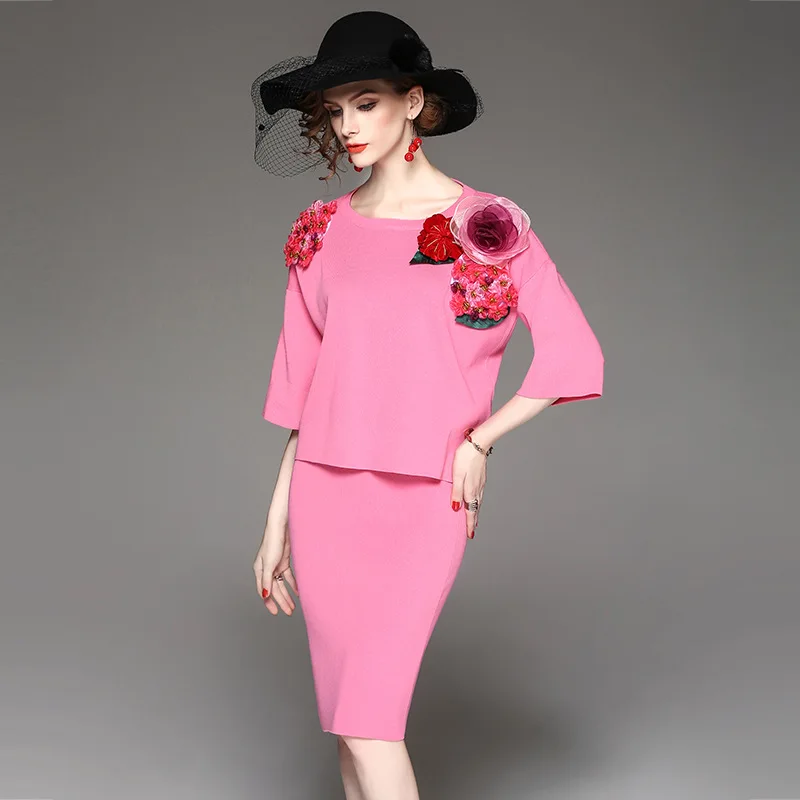 2017 New Arrival Autumn Women's Two Piece Clothing Set Fashion Runway