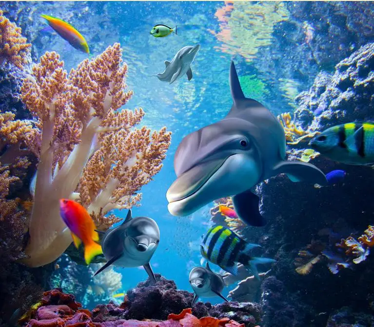 Custom 3d Flooring Ocean World Wallpaper 3d Floor Tiles Photo Wallpaper Mural 3d Floor Painting