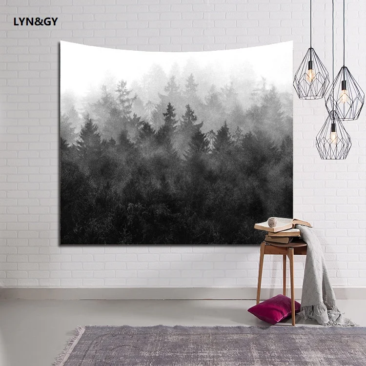 

HD painting Mountain forest Wall hanging blanket tapestry beach towel throw home decorative simply printed supersoft tapestries