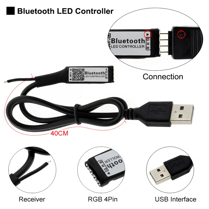 Мини USB DC5V Bluetooth светодиодный RGB контроллер беспроводной IOS/Android Bluetooth RGBW светодиодный контроллер для 2835 5050 RGB светодиодные полосы