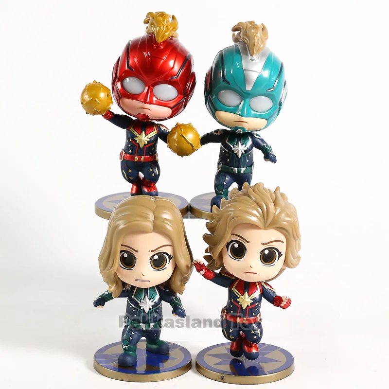

4Pcs/set Avengers: Endgame Superhero Q Version Captain Marvel Carol Danvers PVC Action Figure Collectible Model Toy
