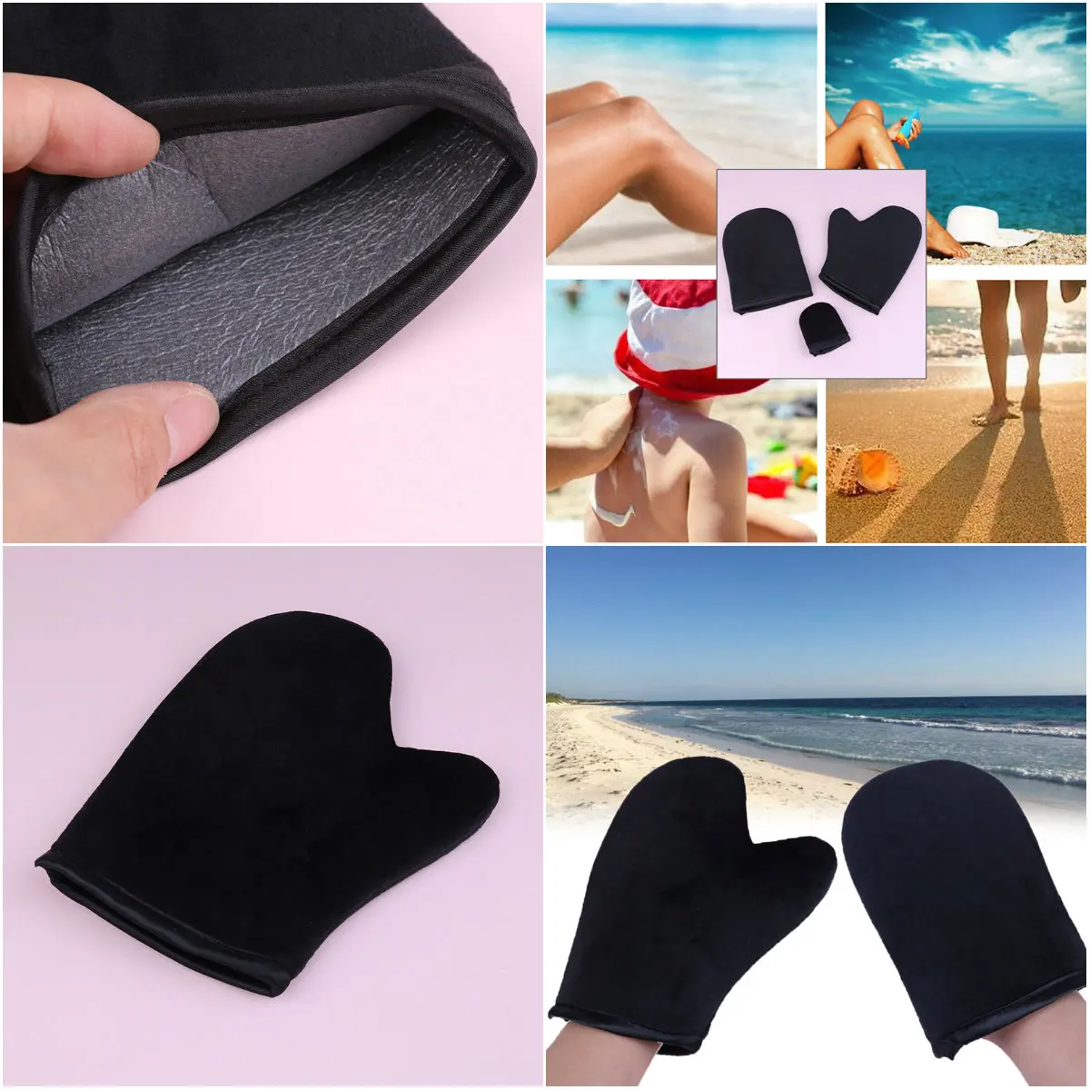 

High Quality Reusable Body Self Tan Applicator Tanning Gloves Cream Lotion Mousse Body Cleaning Glove Self Tanner